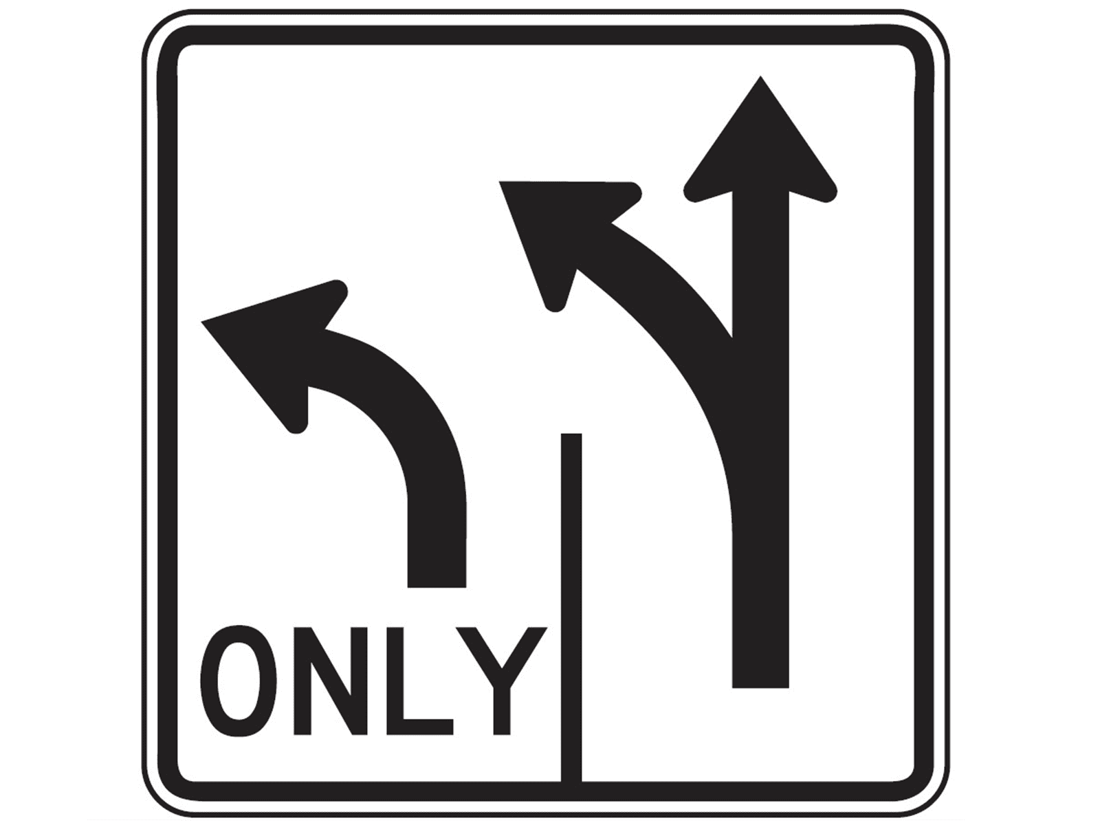 Lane Use Control Sign R3-8 - R3: Lane Usage and Turns