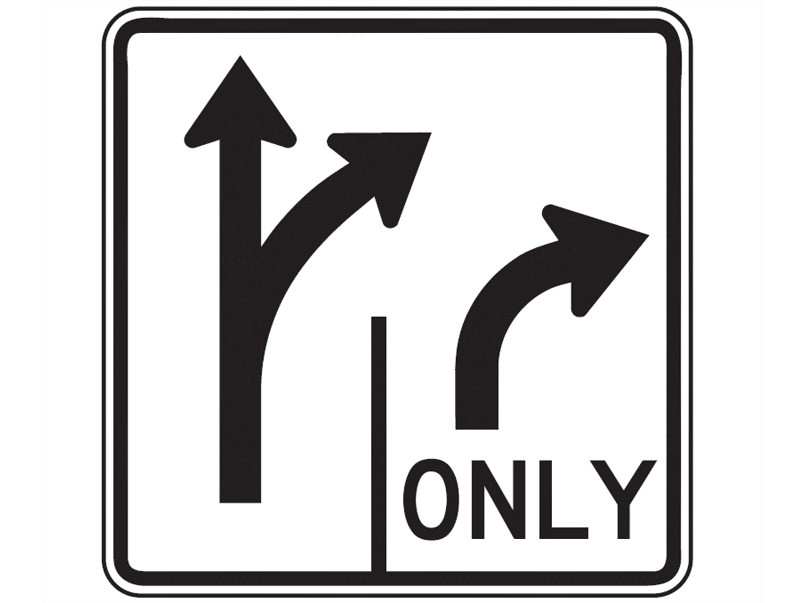Lane Use Control Sign R3-8L - R3: Lane Usage and Turns
