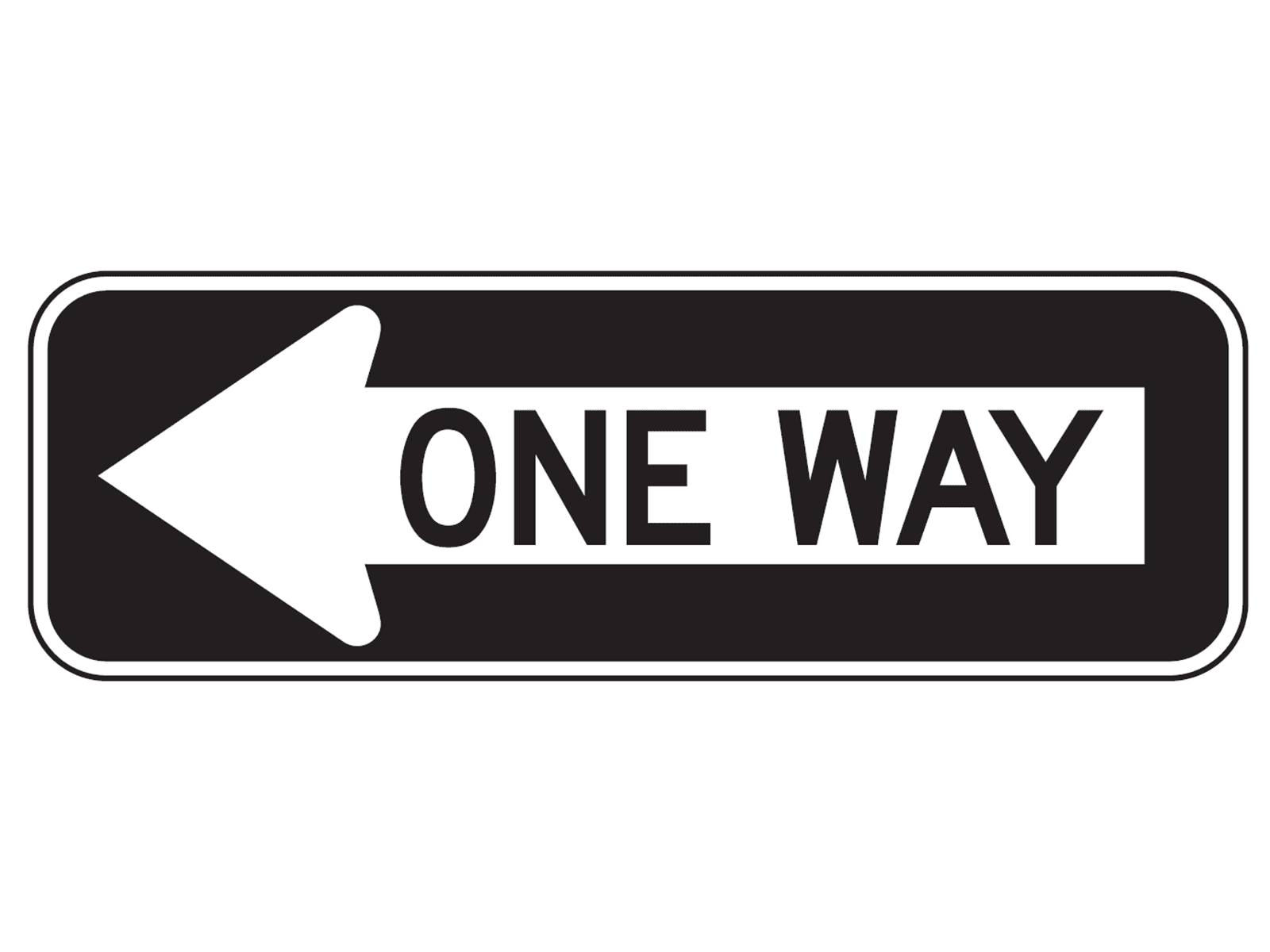 One Way R6-1L - R6: One Way and Divided Highway