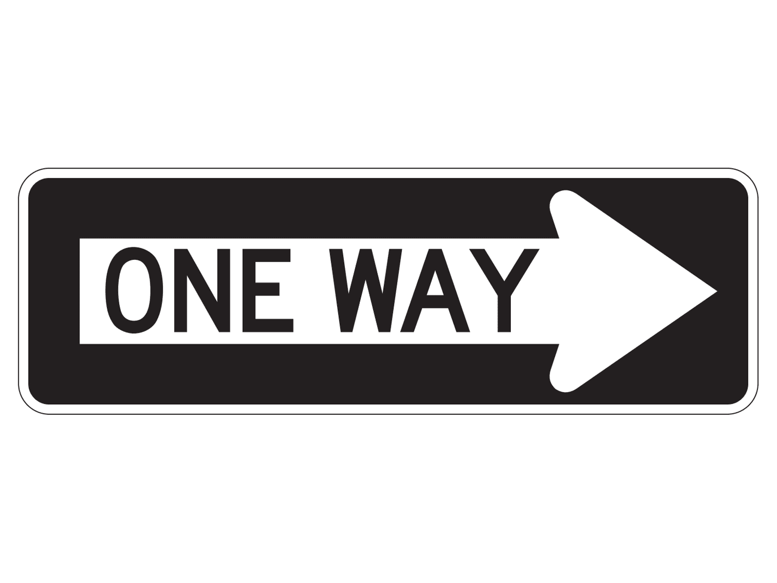 One Way R6-1R - R6: One Way and Divided Highway
