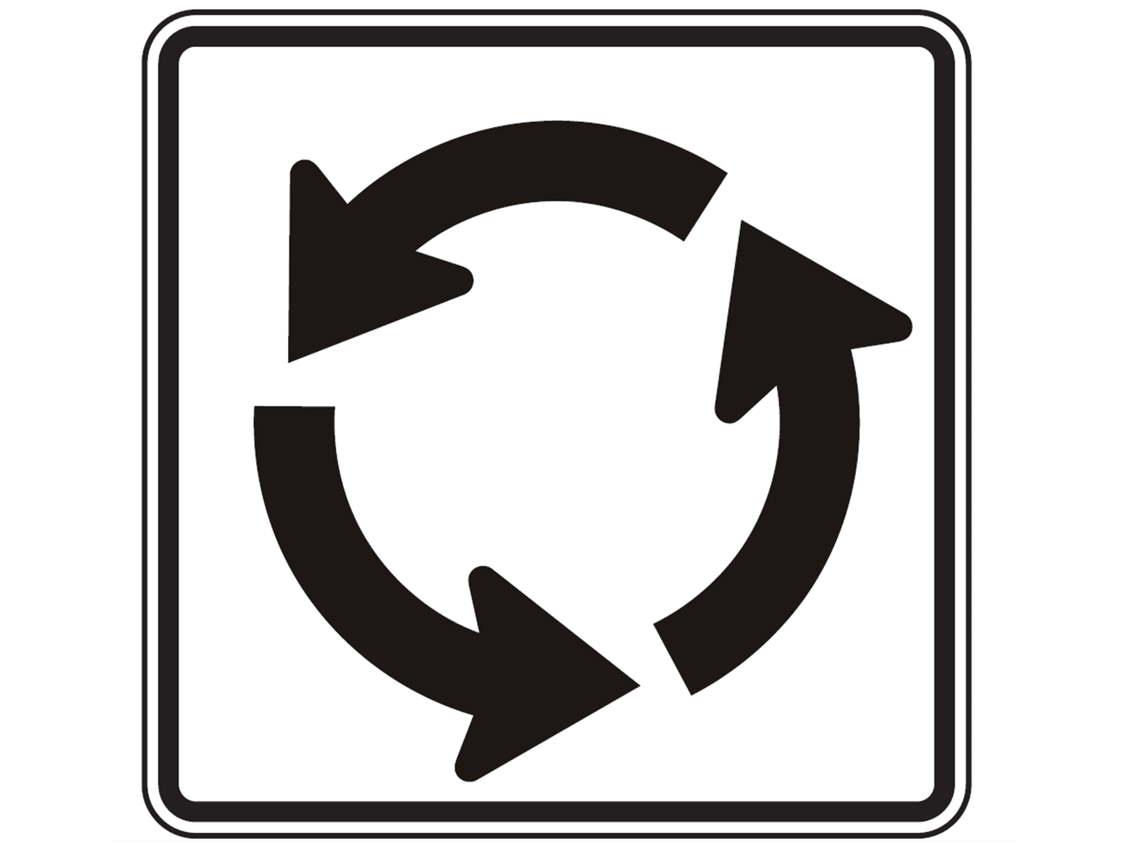 Roundabout R6-5P - R6: One Way and Divided Highway