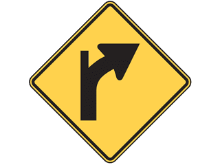 Sign: Curve or keep straight