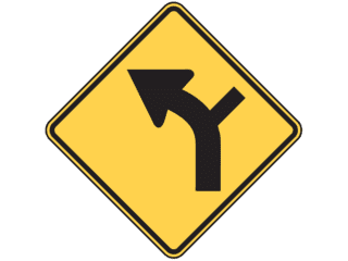 Sign: Left Curve and Side Road