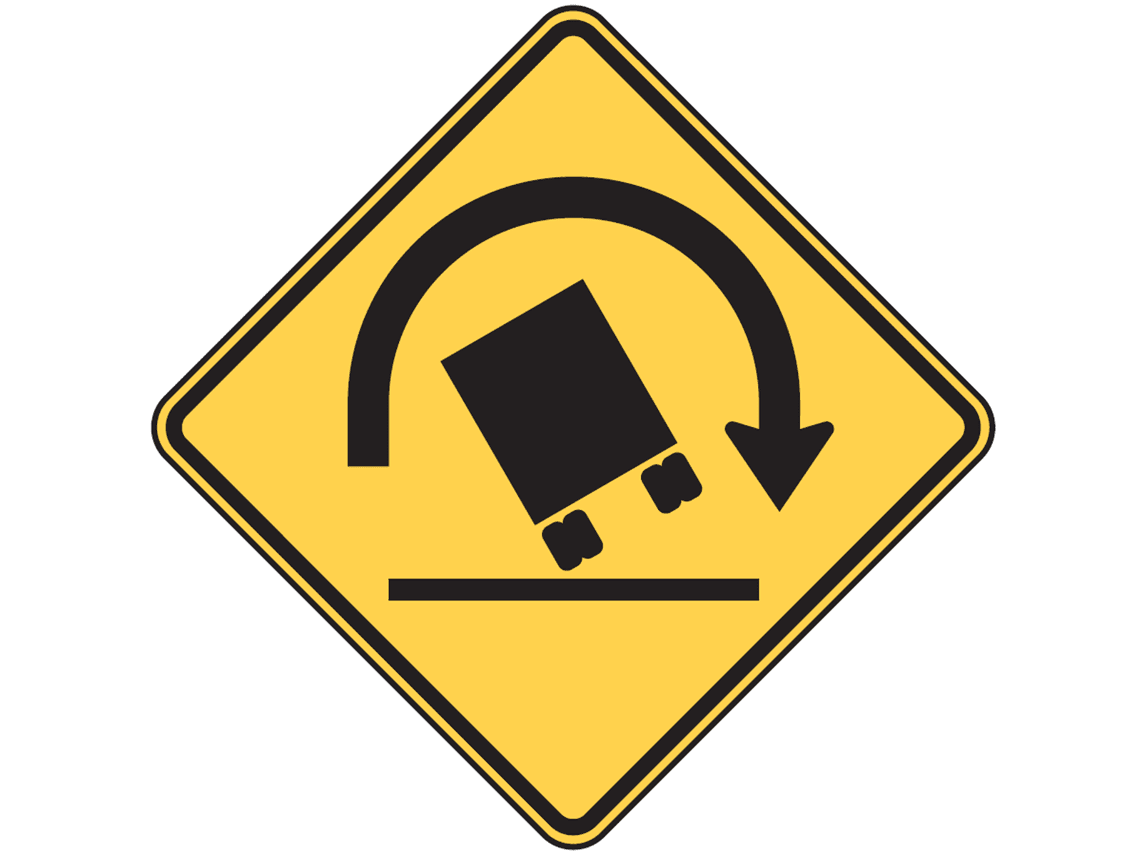 Truck Rollover Warning W1-13 - W1: Curves and Turns