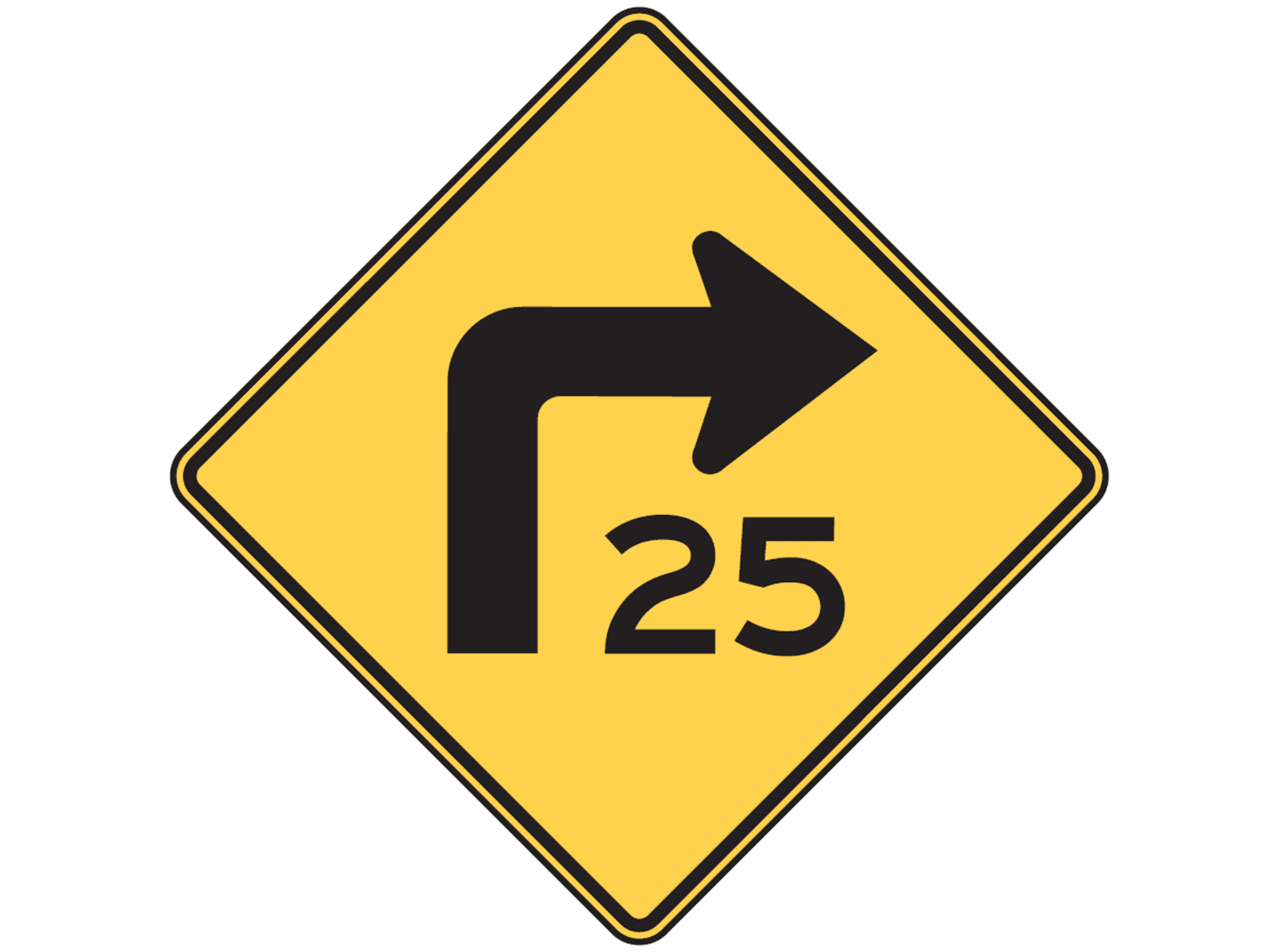 Sharp Right Turn (optional) W1-1a - W1: Curves and Turns