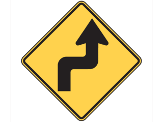 Sign: Right and Left Turns Coming