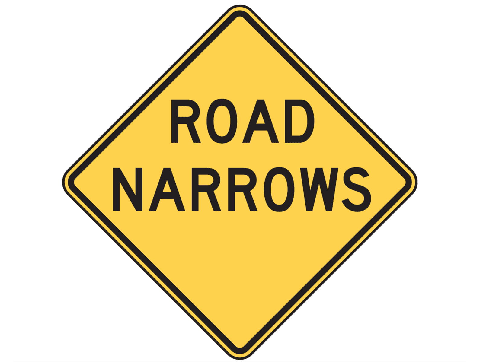 Road Narrows W5-1 - W5: Road Width Restrictions