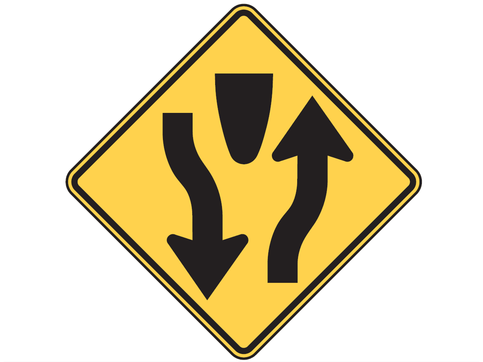 Begin Divided Roadway W6-1 - W6: Divided Highways