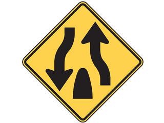 Sign: End Divided Roadway