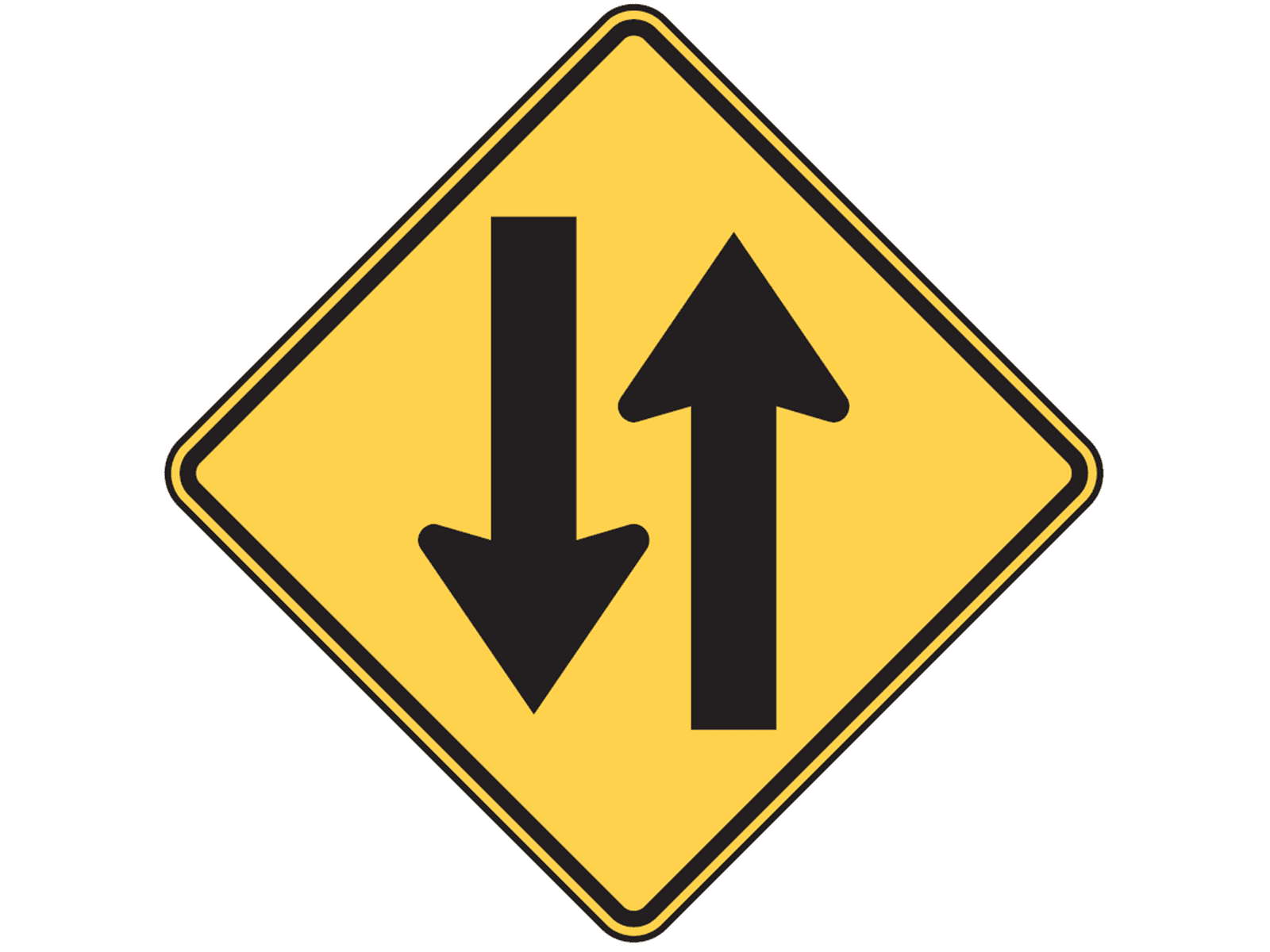 Two-Way Traffi c Ahead W6-3 - W6: Divided Highways