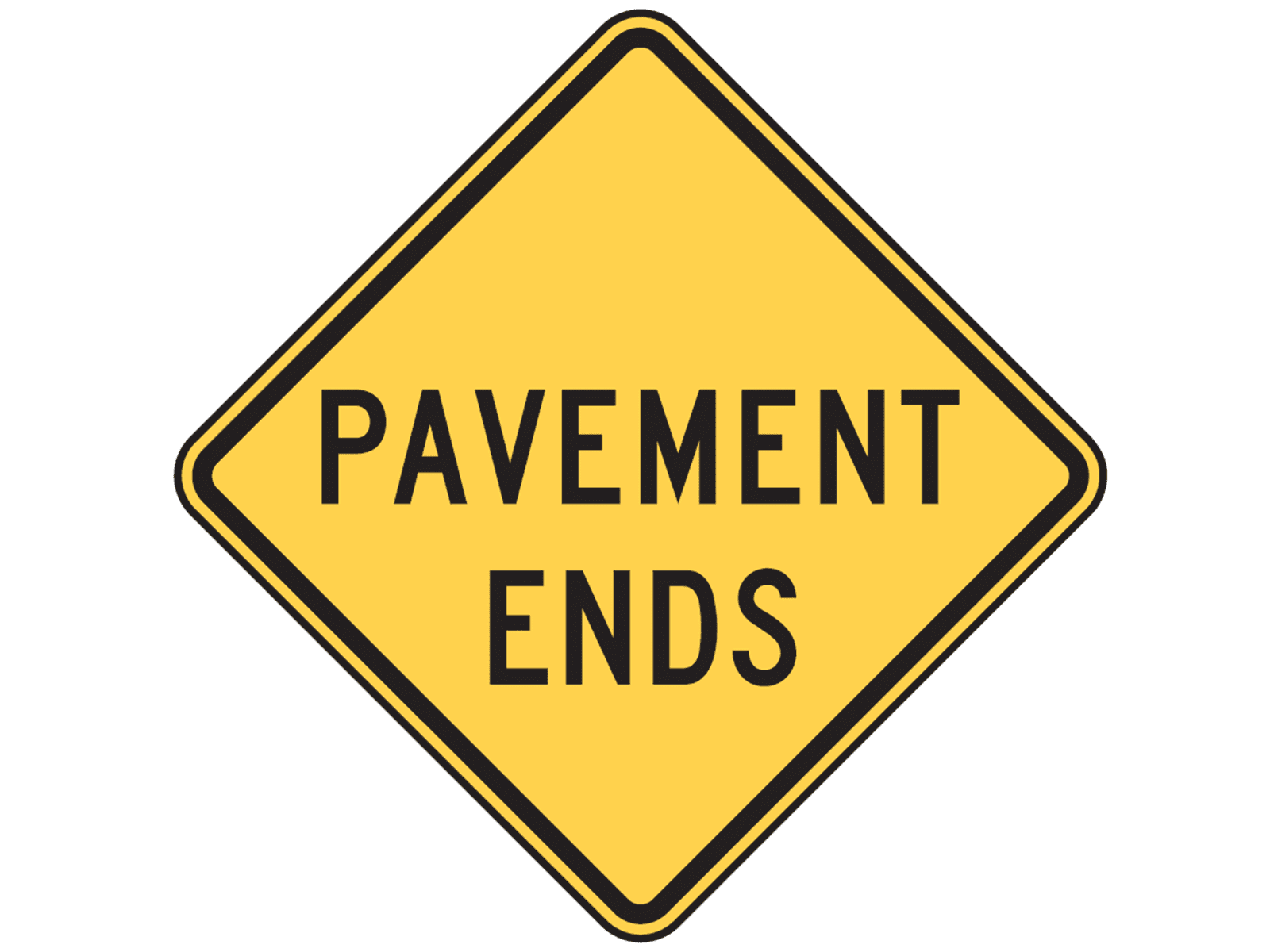 Pavement ends W8-3 - W8: Pavement and Roadway Conditions